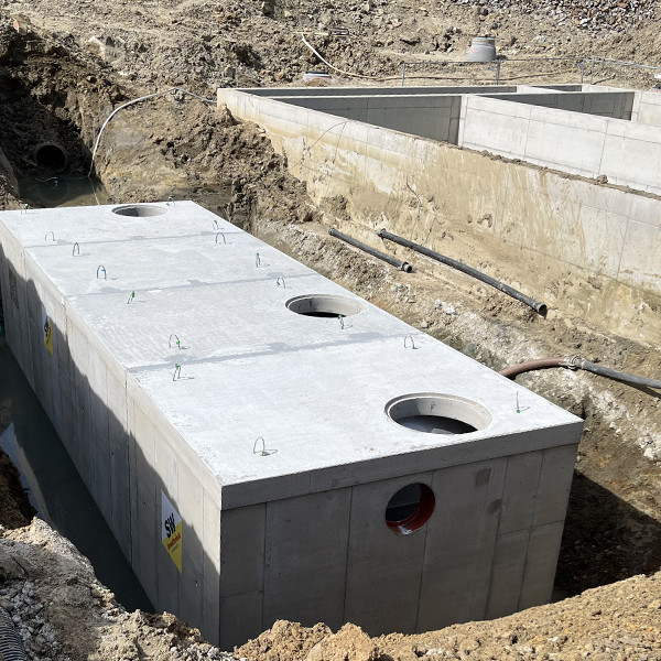 Störfallbecken aus Beton in modularer Bauweise von SW Umwelttechnik