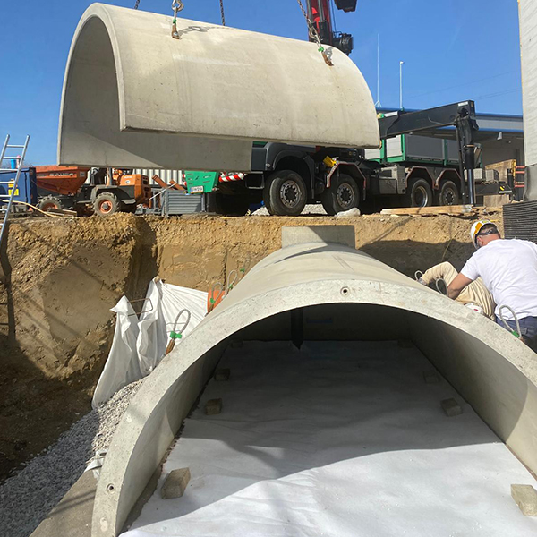 Sickertunnel zur Entwässerung mit technischem Filter von SW Umwelttechnik